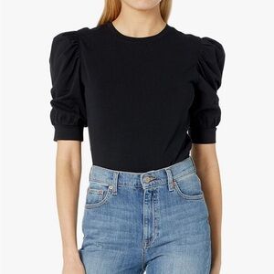 The Drop Women's Mariko Puff-Sleeve Crew-Neck Stretch Jersey T-Shirt